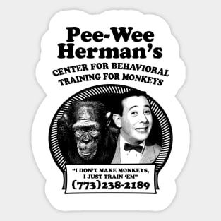 Pee-Wee's Center for Behavioral Training for Monkeys Sticker